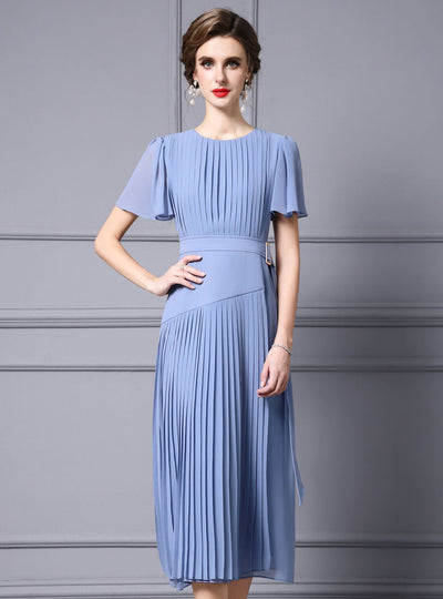 Apricot Chiffon Pleats Mother Of The Bride Dress