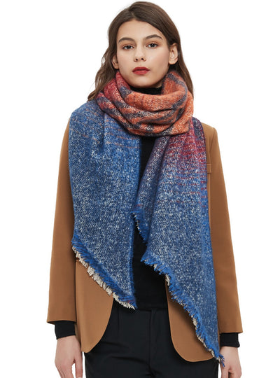 Winter Thick Striped Diagonal Scarf