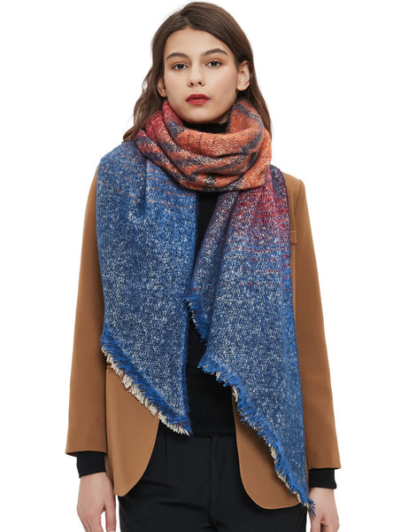 Winter Thick Striped Diagonal Scarf