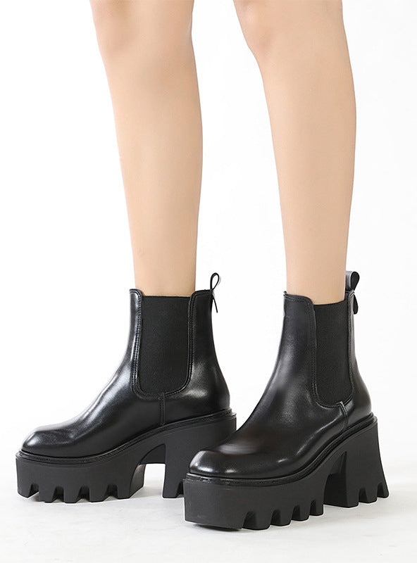 Vintage High Sponge Cake Thick Boots