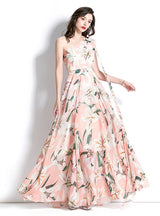 One-shoulder Holiday Printed Long Dress