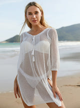 Knitted Swimsuit Crochet Sexy Beach Dress Cover Up