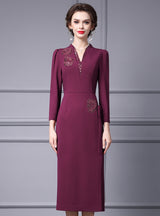 Black Beading Sequins Mother Of The Bride Dress