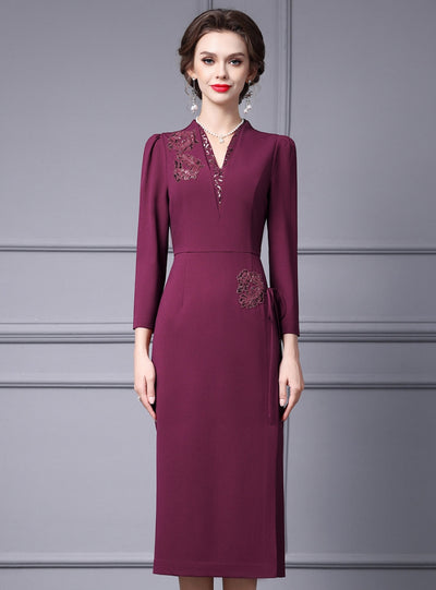 Black Beading Sequins Mother Of The Bride Dress