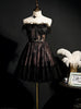 Black Tulle Lace Feather Homecoming Dress