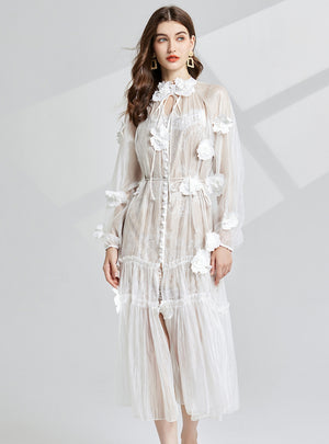 Heavy Industry Three-dimensional Flower Dress