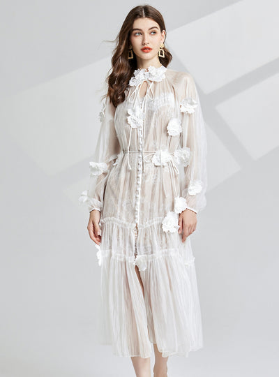 Heavy Industry Three-dimensional Flower Dress