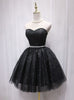 Black Tulle Sequins Sweetheart Homecoming Dress