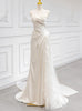 White Satin Strapless 3D Flower Wedding Dress