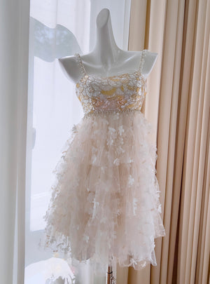 Suspender Sequins Backless Dress