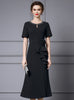 Black Short Sleeve Mother Of The Bride Dress