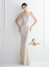 Mermaid Sequins Backless Beading Prom Dress