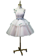 Pink Tulle Straps Appliques Homecoming Dress