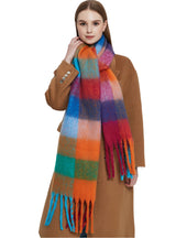 Thick Thick Beard Colorful Plaid Scarf