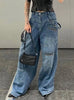 Low Waist Zipper Pocket Loose Jeans