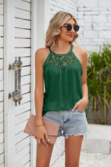 Solid Color Lace Stitching Suspender Vest