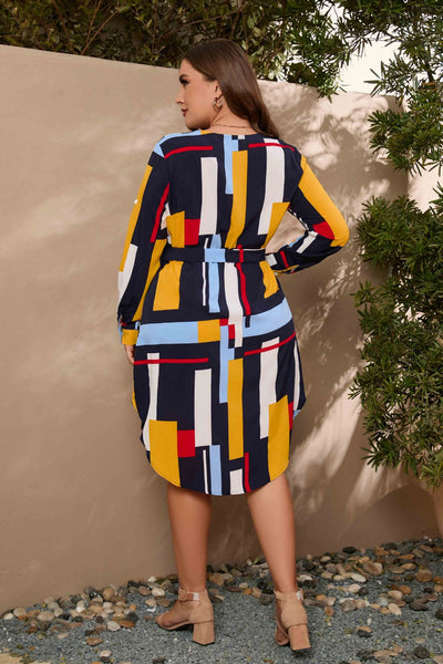 Women Printed Stitching Casual Dress