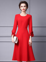 Red Long Sleeve Mother of the Bride Dress