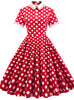 50'S Palace High Collar Polka Dot Retro Dress