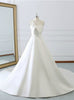 Ivory White Strapless Satin Wedding Dress