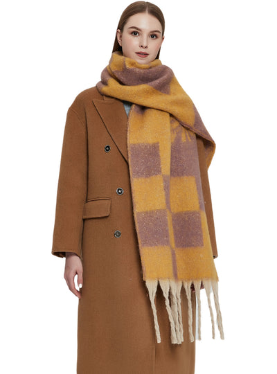 Thickened Coarse Beard Jacquard Plaid Scarf