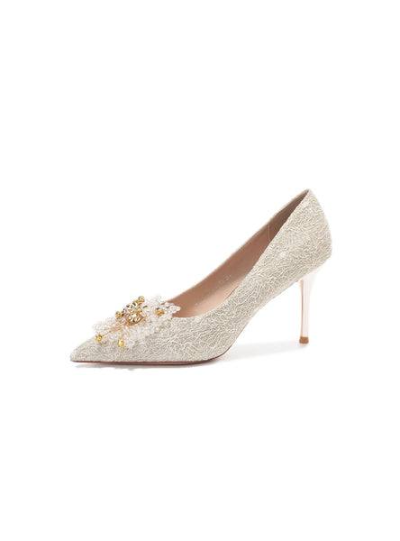 Rhinestone Beading Stiletto Heels Wedding Shoes