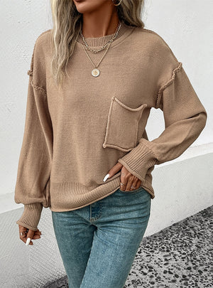 Long Sleeve Solid Color Autumn Sweater