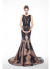 Black Mermaid Appliques Backless Mother Of The Bride Dress