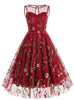 Round Neck Sleeveless Embroidered 50S Dress