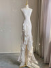 White Sheath Halter Wedding Dress
