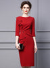Red Short Sleeve Mother Of The Bride Dress