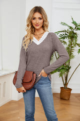 Round Neck Loose Casual Long Sleeve T-shirt