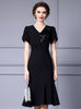 Black Sequins Short Sleeve Mother Of The Bride Dress
