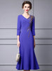 Blue Purple Beading Sequins Mother of the Bride Dress
