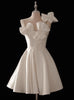 White Satin Straps Wedding Dress