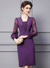 Purple Lace Beading Mother Of The Bride Dress
