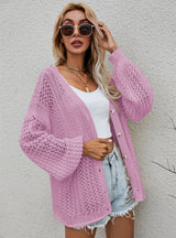 Hollow Knit Cardigan Loose Sweater
