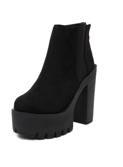 Suede Ultra-high Heel Waterproof Platform Shoes