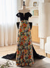 Sexy Sequins Black Velvet Strapless Prom Dress