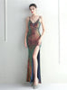 Sexy Straps Split Sequins Prom Dress