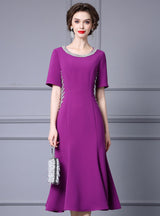Red Short Sleeve Mother Of The Bride Dress