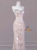 Mermaid Sequins Beading Prom Dress