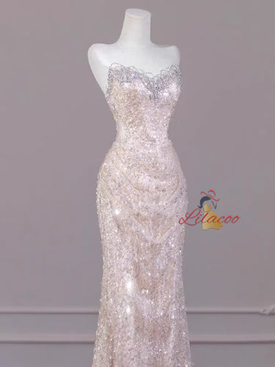Mermaid Sequins Beading Prom Dress