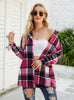 Long Sleeve Plaid Shirt Woolen Coat