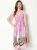 Printed Sleeveless Violet Dress