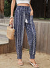 Pocket National Wind High Waist Printed Pants