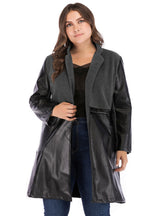 Slim PU Leather Retro Coat