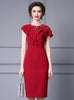 Simple Red Lace Mother Of The Bride Dress