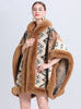 Hooded Knitted Loose Jacquard Cloak Shawl
