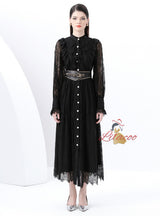 Slim Long-sleeved Lace Dress